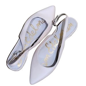 Sam Edelman sz 6 Hadley Cream Leather Slingback Flats